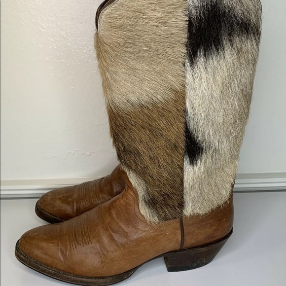 J.B. Hill Painted Roo Boots Calf Top Brown Leather - Picture 3 of 12